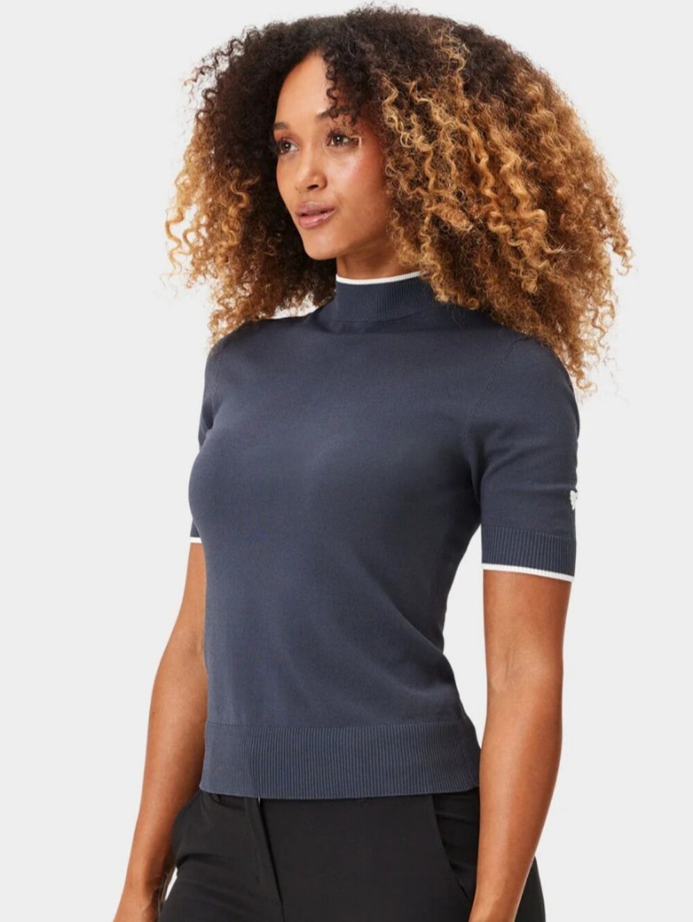 Macade Air Mock Neck Performance Women's Gray Golf Top size Small